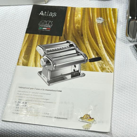 Marcato Atlas 150 Manual Pasta Maker Machine for Lasagna Fettuccine Tagliolini - Picture 7 of 10